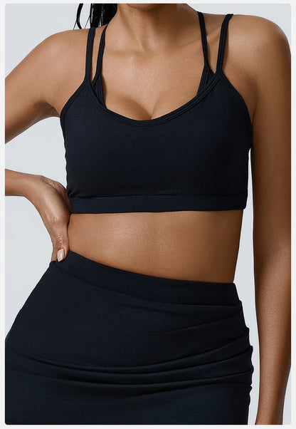 Yoga  Fitness Madam Bras Sexy Back Sports  Breathable Anti Shock Tank Top Fitness Sexy Breathable Underwear For Madam Yoga Gym