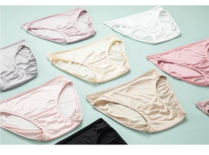 SuyaDream 3pcs/lot Women Panties 100%Natural silk Low-rise Briefs Healthy Basic Everyday Wear Underwears, Summer New Intimates