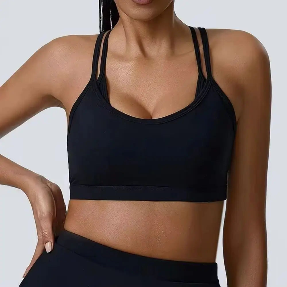 Yoga  Fitness Madam Bras Sexy Back Sports  Breathable Anti Shock Tank Top Fitness Sexy Breathable Underwear For Madam Yoga Gym