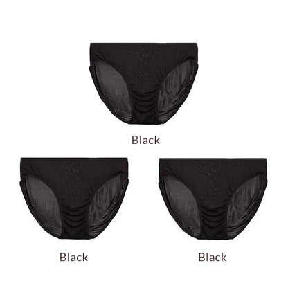 SuyaDream 3pcs/lot Women Panties 100%Natural silk Low-rise Briefs Healthy Basic Everyday Wear Underwears, Summer New Intimates