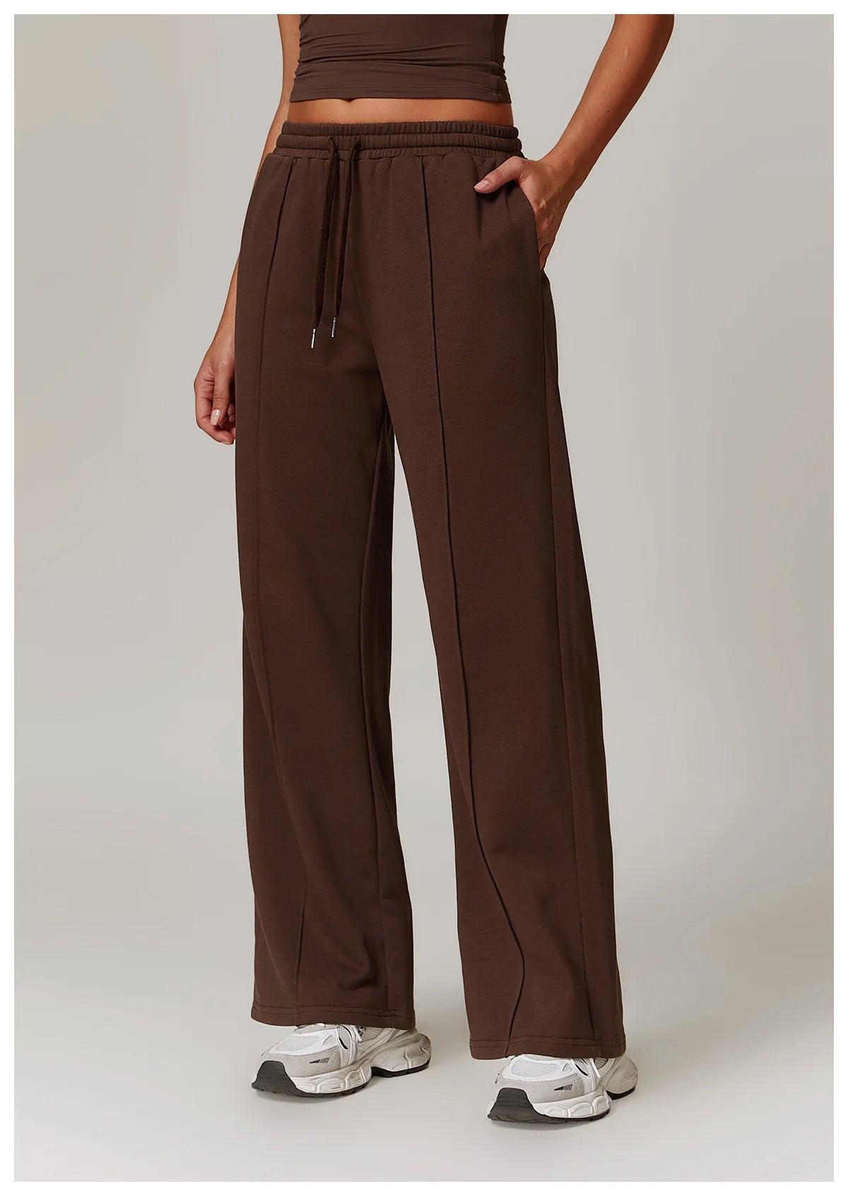Hearuisavy Winter Pocket High Waist Jogger Sports Pants Female Fitness Gym Pants Casual Loose Sweatpants Wide Leg Trousers