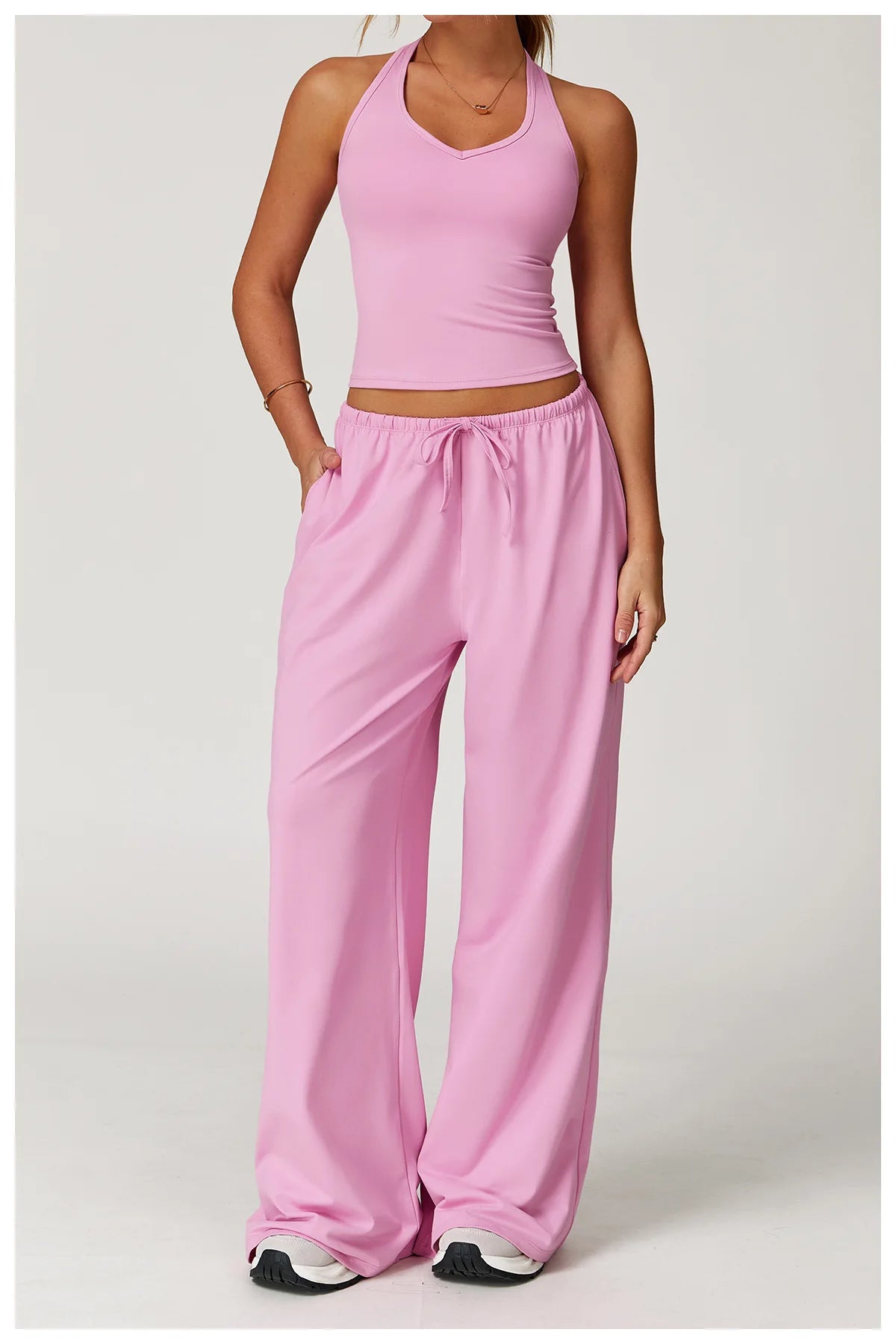 2/3PCS Fitness Suit Women Deep V Yoga Bra Flared pants Sports Suit Gym Tracksuits Female High Waist Bell Bottom Athletic Wear