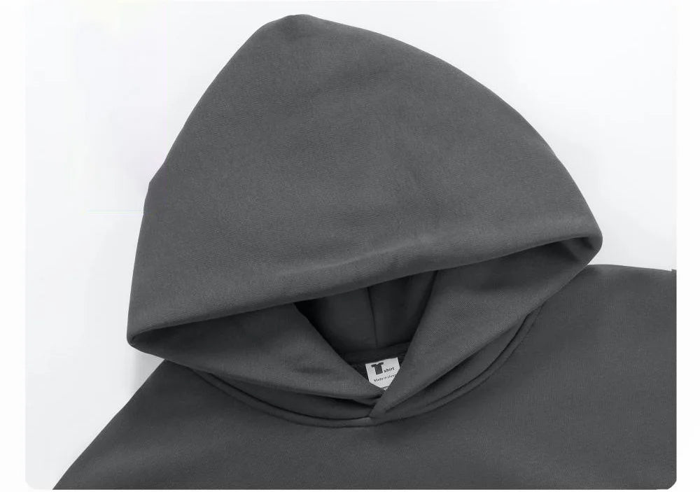 500GSM Tracksuit DIY Custom Your Brand LOGO Heavy Weight New Autumn Winter Casual Thick Cotton Men's Top Solid Color Hoodies
