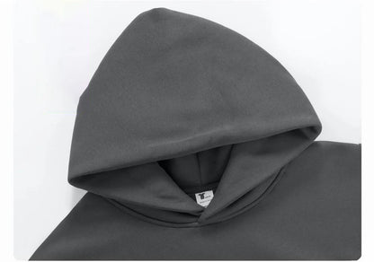 500GSM Tracksuit DIY Custom Your Brand LOGO Heavy Weight New Autumn Winter Casual Thick Cotton Men's Top Solid Color Hoodies
