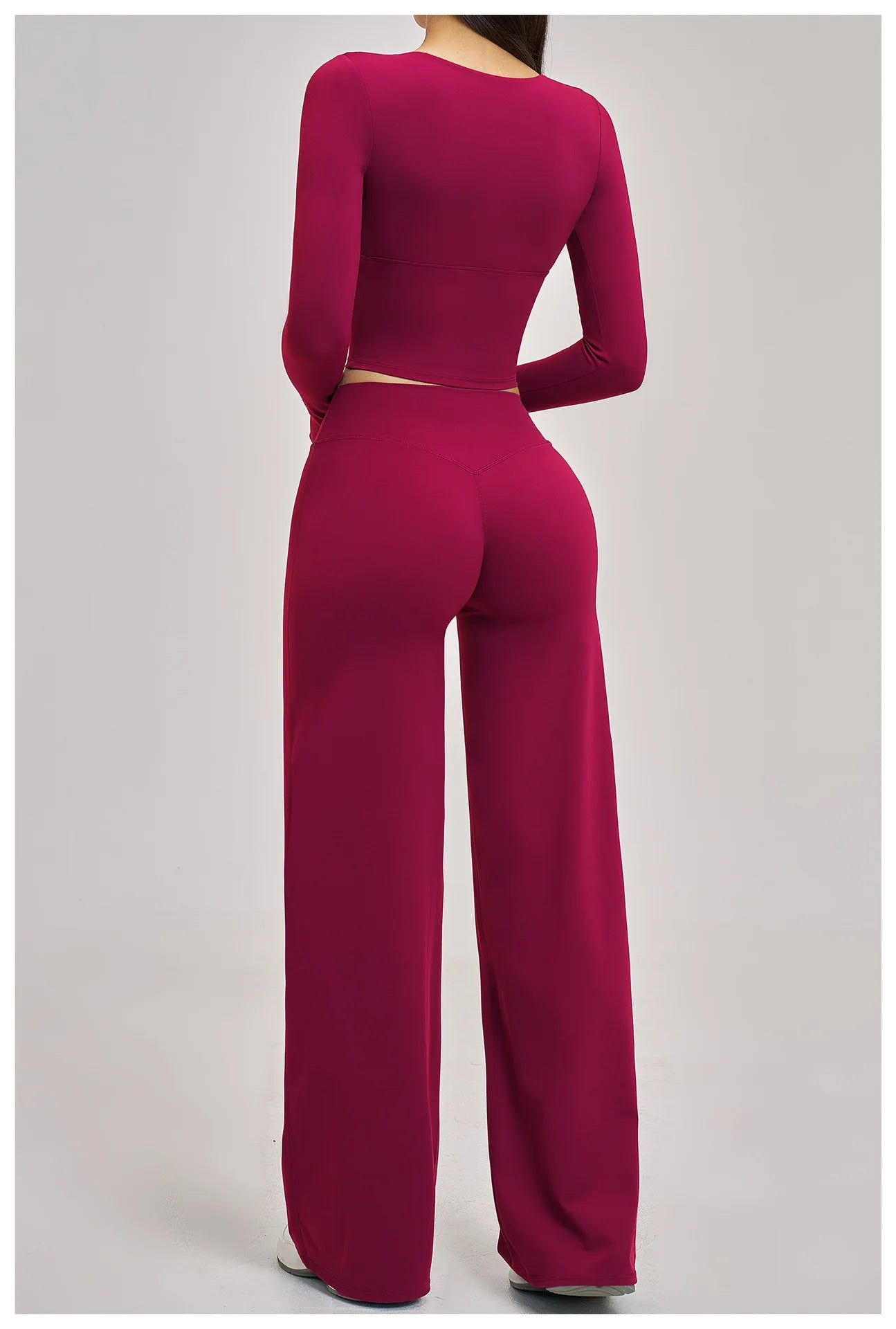 2PCS Yoga Set Women Tracksuits Workout Outfits Sportswear Gym Clothing Female Fitness Long Sleeve High Waist Leggings Yoga Suit