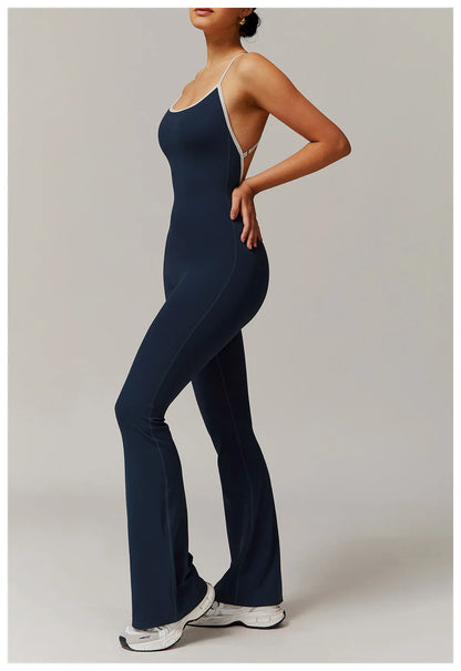 One-Piece Back V-Neck Sexy Suit Gym Set Women Training Suit Sportswear Women Sports Suit Fitness Rompers Stretch Training Suits