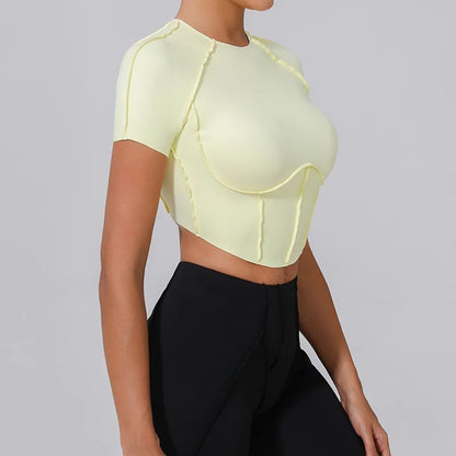 Cloud Hide Super Sexy Yoga Shirts Women Sports Tank Crop Tops Running T Shirt Workout Short Sleeve T-shirts Fitness Sportswear
