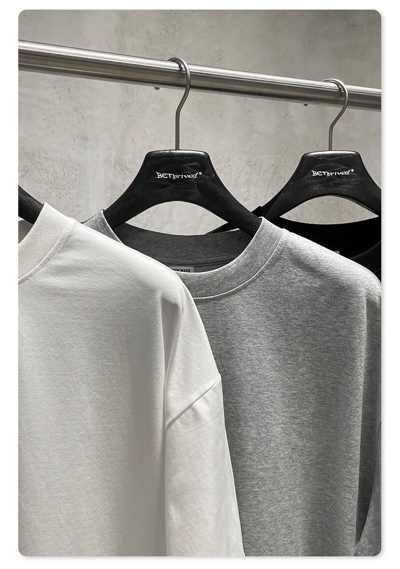 Custom LOGO Men's 240G Cotton Polyester American Cool Short Width Boxyfit Loose Short Sleeve T-Shirt Casual Top