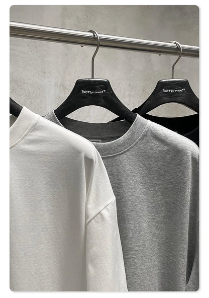 Custom LOGO Men's 240G Cotton Polyester American Cool Short Width Boxyfit Loose Short Sleeve T-Shirt Casual Top