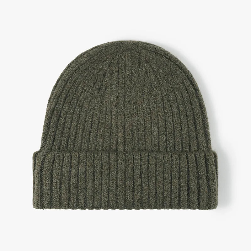 2025 New Versatile Unisex Beanie Plain Wool Thickened Earflap Anti-Static Warm Outdoor Daily Knit Hat