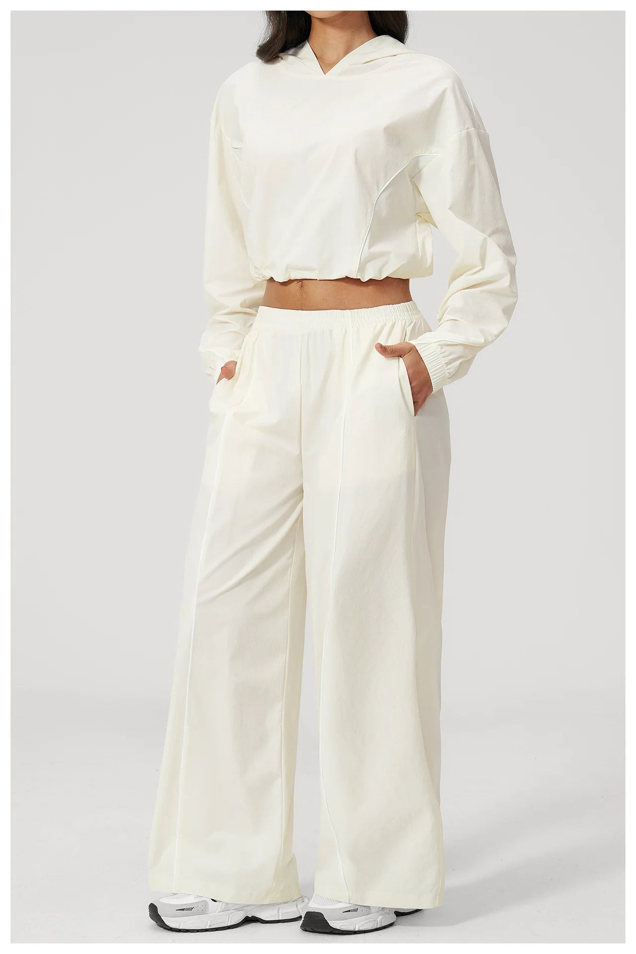 New Summer Sun Protection Set Yoga Set Women Two Piece Tracksuit Yoga Long Sleeved Wide-leg Pants Running Set Outdoor Sportswear
