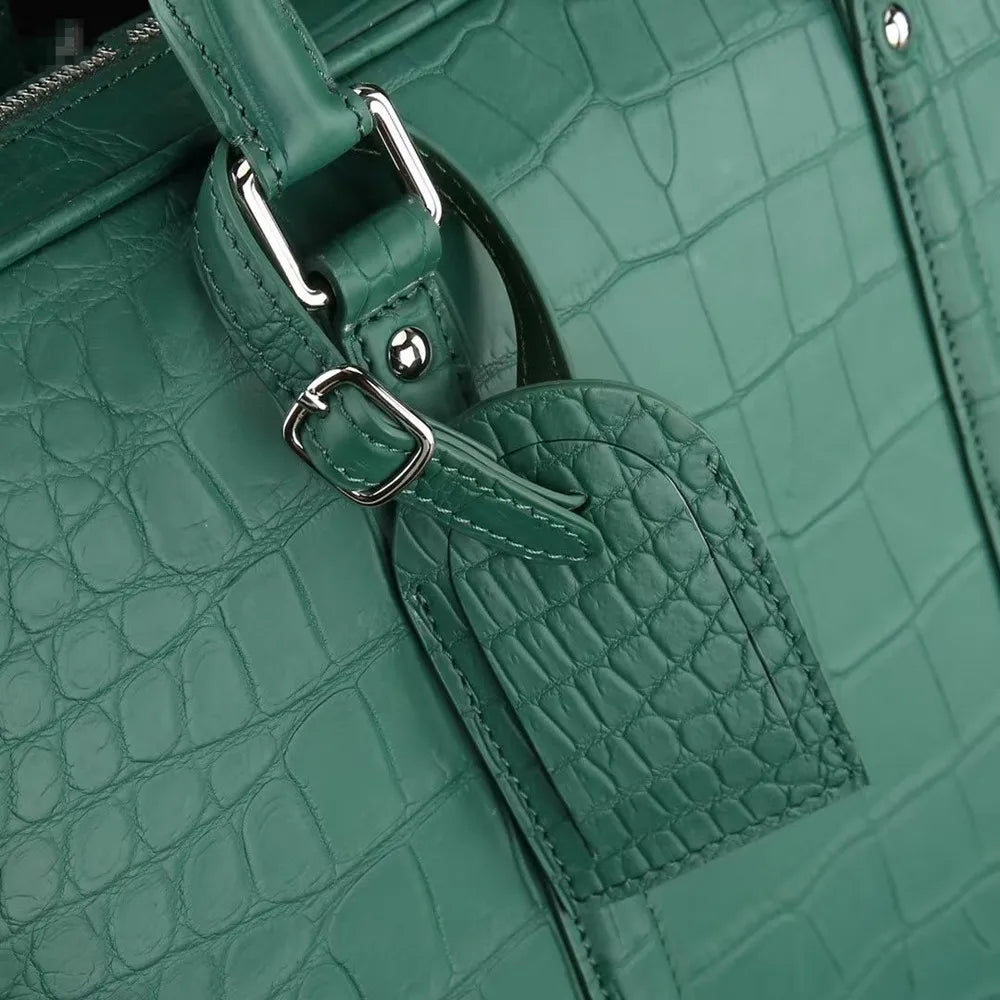 Real crocodile belly leather business men's business briefcase authentic crocodile leather men's large laptop handbag