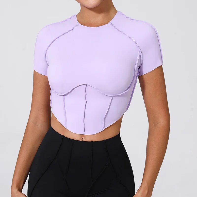 Cloud Hide Super Sexy Yoga Shirts Women Sports Tank Crop Tops Running T Shirt Workout Short Sleeve T-shirts Fitness Sportswear