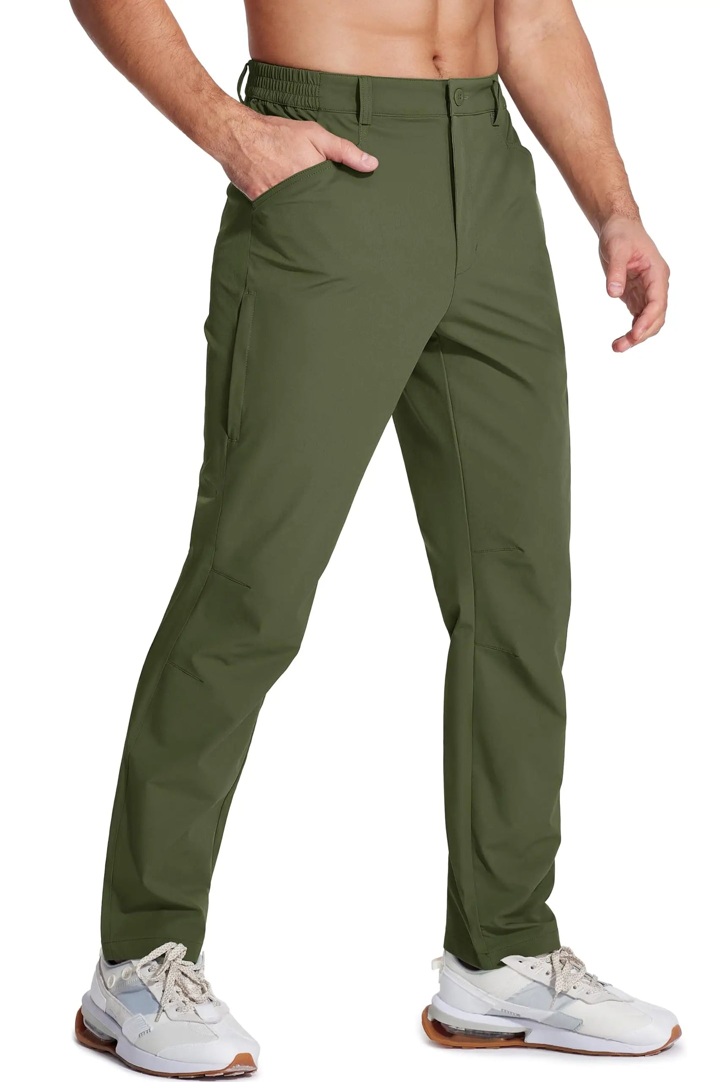 TACVASEN Hiking Straight Pants 5 Pockets Mens Lightweight Quick Dry Ripstop Trousers Waterproof Stretchy Pants Outdoor Fishing