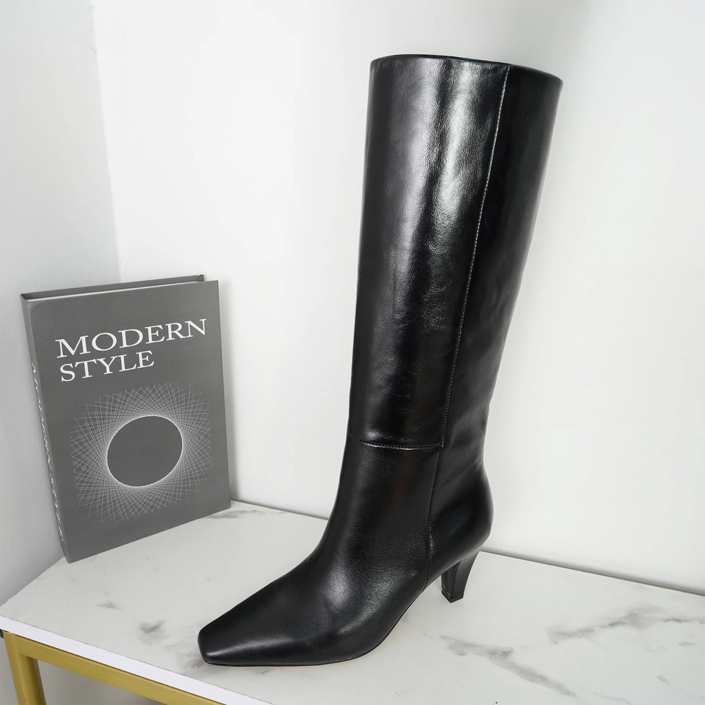 2026 Autumn And Winter Fashion Women's High Top Boots With Pointed Side Zipper Elegant Knight Boots, Sexy Motorcycle Boots 35-42