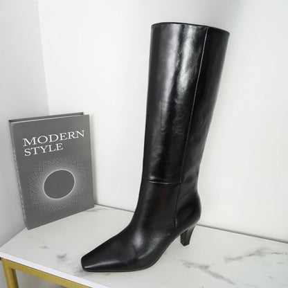 2026 Autumn And Winter Fashion Women's High Top Boots With Pointed Side Zipper Elegant Knight Boots, Sexy Motorcycle Boots 35-42
