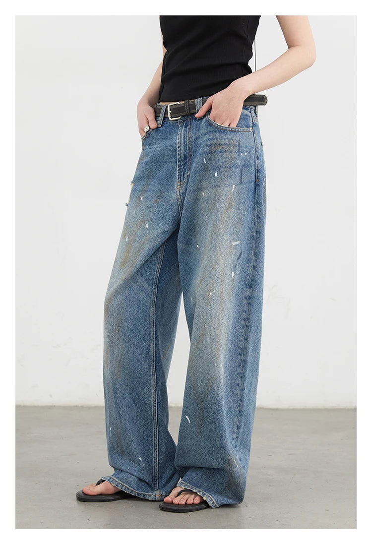CHIC VEN Women Jeans Loose Casual New Retro High Waisted Straight Leg Wide Leg Denim Pants Female Trousers Summer 2025