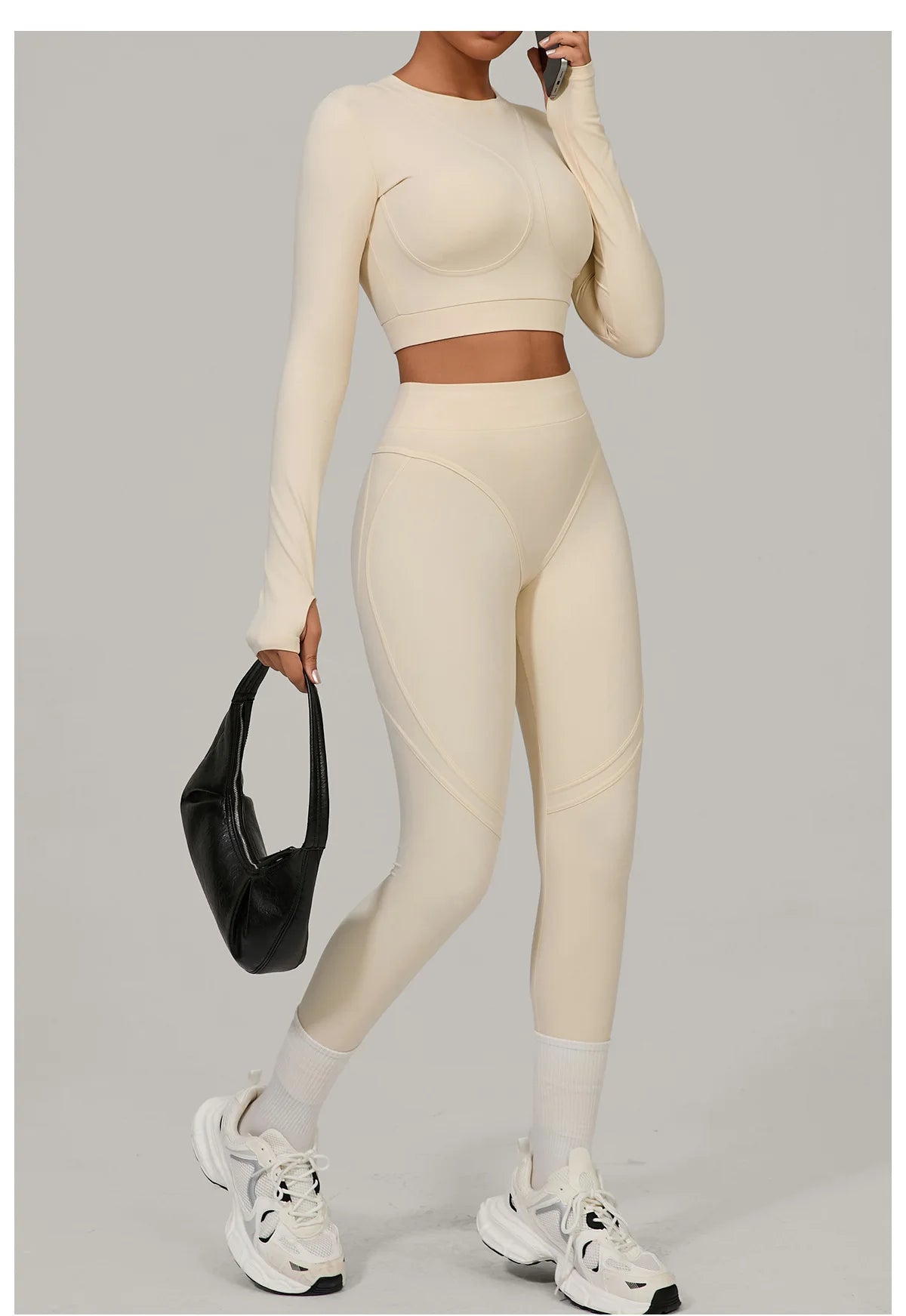 SWELTERING Yoga Suit Women Tracksuit 2PCS Sports Set Fitness Set Quick-Drying Gym Set Running Workout Long Sleeve Yoga Clothing