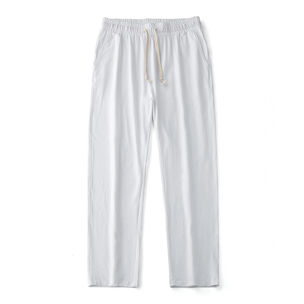 Men's 180G Combed Cotton Sport Pants Solid Color Straight Sweatpants Comfortable Casual Spring Autumn Homewear Men's pants