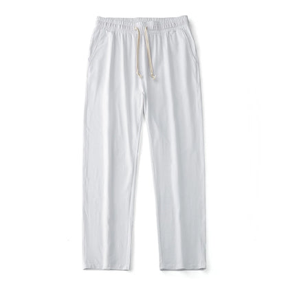 Men's 180G Combed Cotton Sport Pants Solid Color Straight Sweatpants Comfortable Casual Spring Autumn Homewear Men's pants