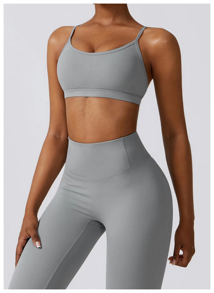 Women 2/3pcs Workout Outfits Yoga Sets Sportswear Gym Workout Clothing Tracksuit High Waist Leggings and Stretch Sports Bra