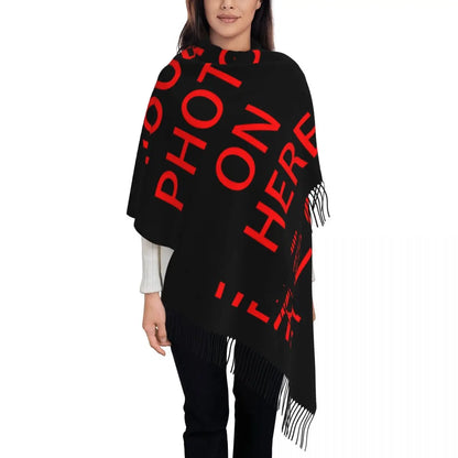 Custom Printed Your Design Here Scarf Men Women Winter Warm Scarves Custom Customize Logo Letter Print Shawls Wraps