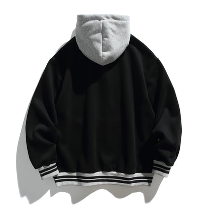 Akkad Kut 2026 New Men Splice Hooded Streetwear Fashion Loose Casual Pullover Sweatshirt Women Oversize Hoodies Jacket Tops
