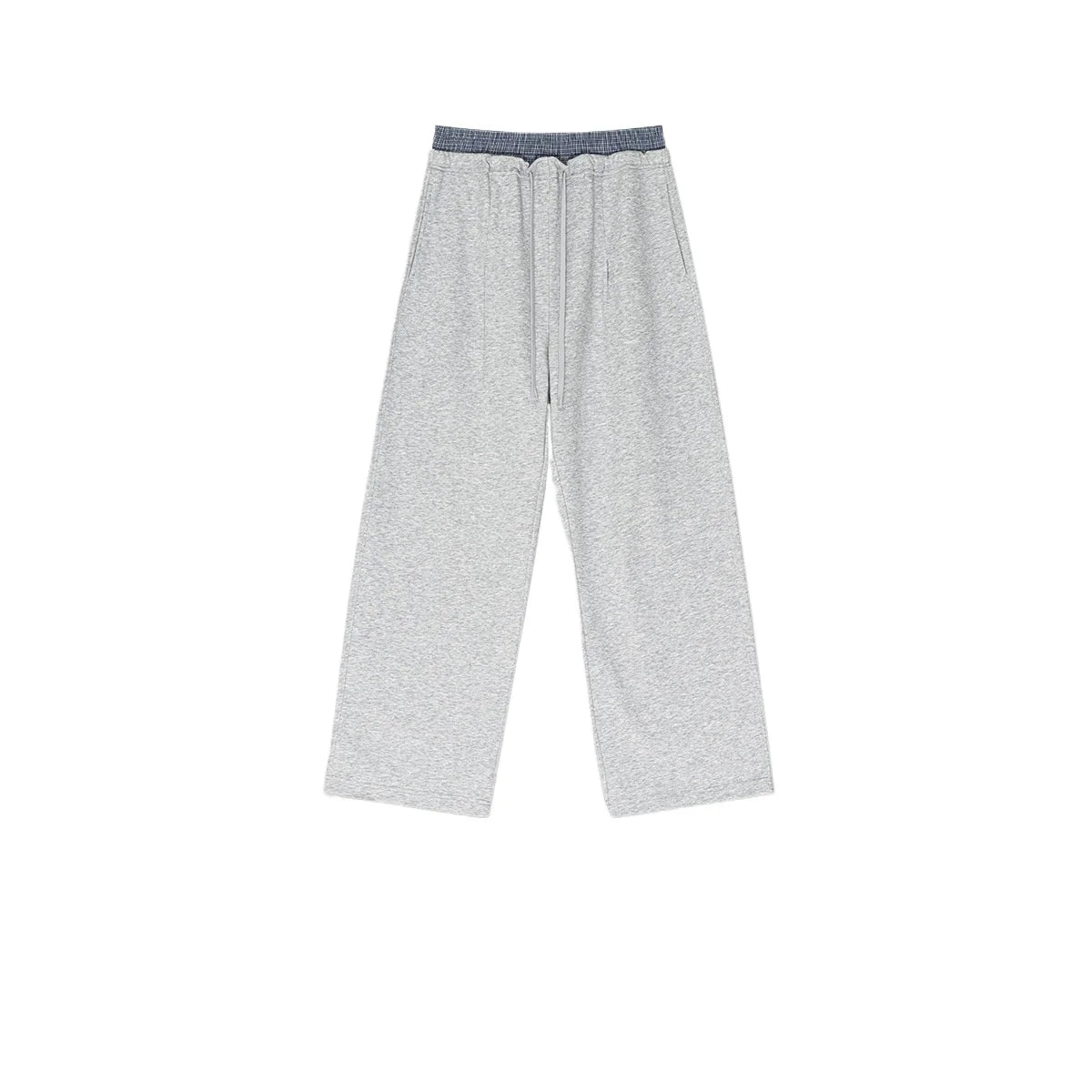 Custom LOGO Men's 2025 Summer 280G American Neutral Wind Splicing Double Waist Wide Leg Pants Sports Straight Couple Sweatpants