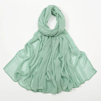 New Arrival Crinkle Rayon Hijab Women Muslim Scarf Shawls Solid Headscarf Wraps Big Size Plain Islamic Turban Headbands Foulard