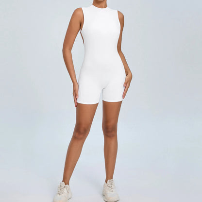 Gym Bodysuits Women Back Scrunch Sports Suit Women Gym Sexy Hoodies Sleeveless Sportswear Body Women  Whole Suit Yoga Clothing