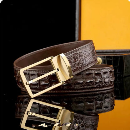 Men's real crocodile leather belt crocodile leather genuine leather luxury brand belt fashion men's belt buckle with suit pants