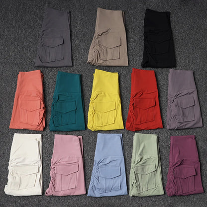 Women's Gym Leggings Pocket Yoga Pants Sexy Naked Feeling  Fitness Sports Pants Stretch Soft High Waist Running Push Up Leggings