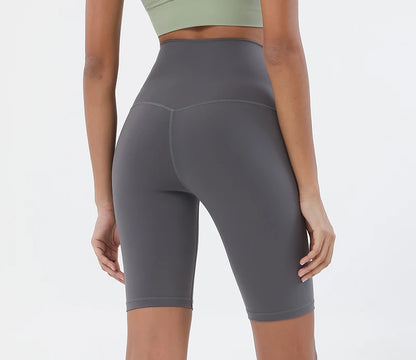 SOISOU Nylon Women's Shorts Gym Yoga Cycling Shorts High Waist Elastic Breathable No T Line Fitness Womens Clothing 24 Colors