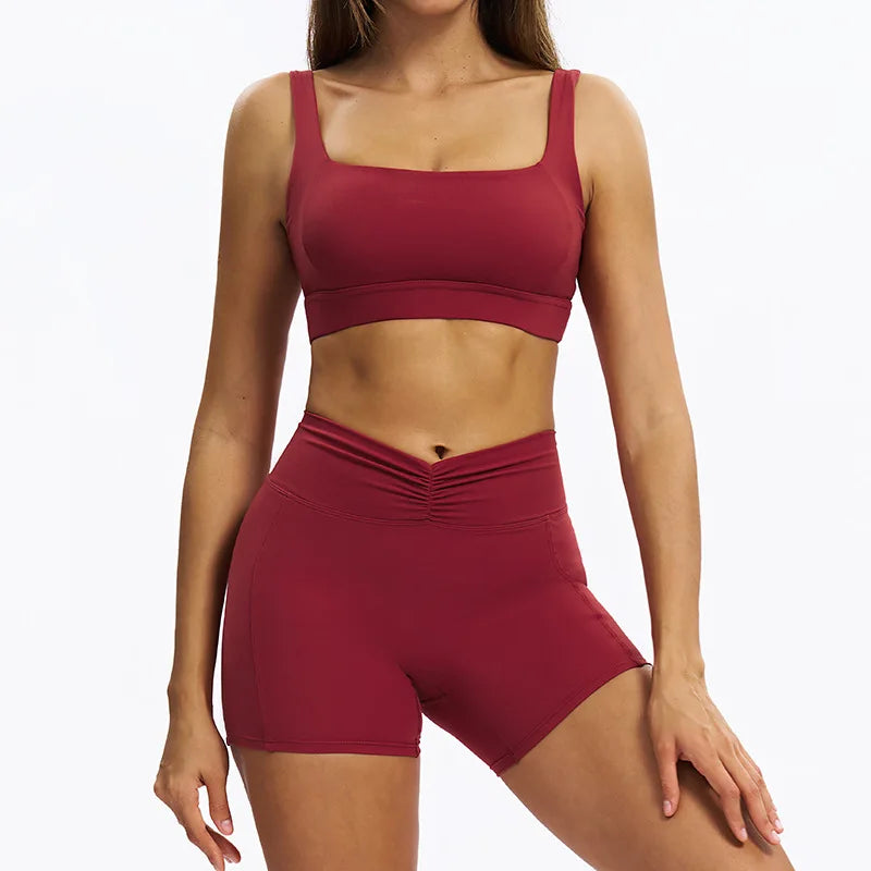 SWELTERING 2PCS Yoga Set Fitness Gym Tracksuit Sportswear Women Workout Outfits High Waist Leggings Sports Bra Athletic Wear