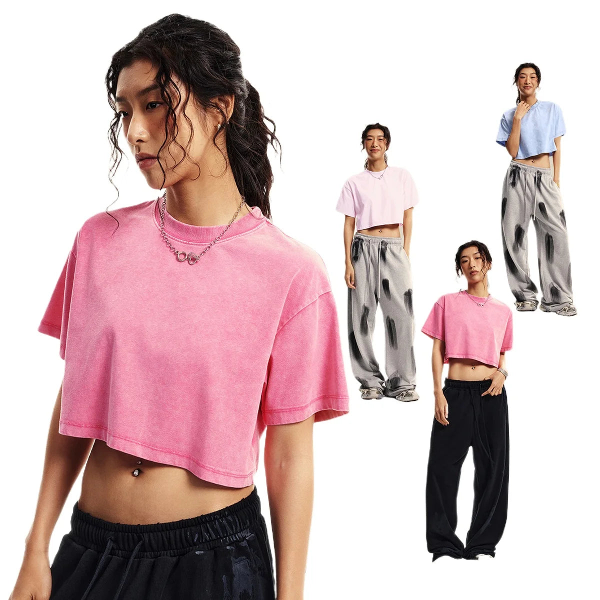 Custom LOGO women's 230G spring summer  open-button top Spice Girl loose short sports cotton polyester short-sleeved t-shirt