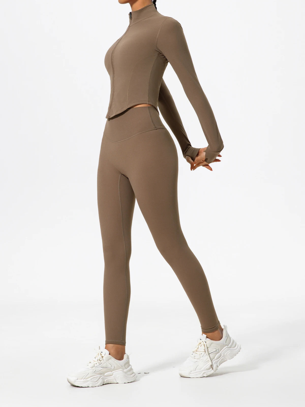 Hearuisavy Summer Ultra-Soft Fabrics 2Pcs Long Sleeve Gym Set Women Quick-Dry Yoga Clothes Workout Leggings Suit Sports Jackets