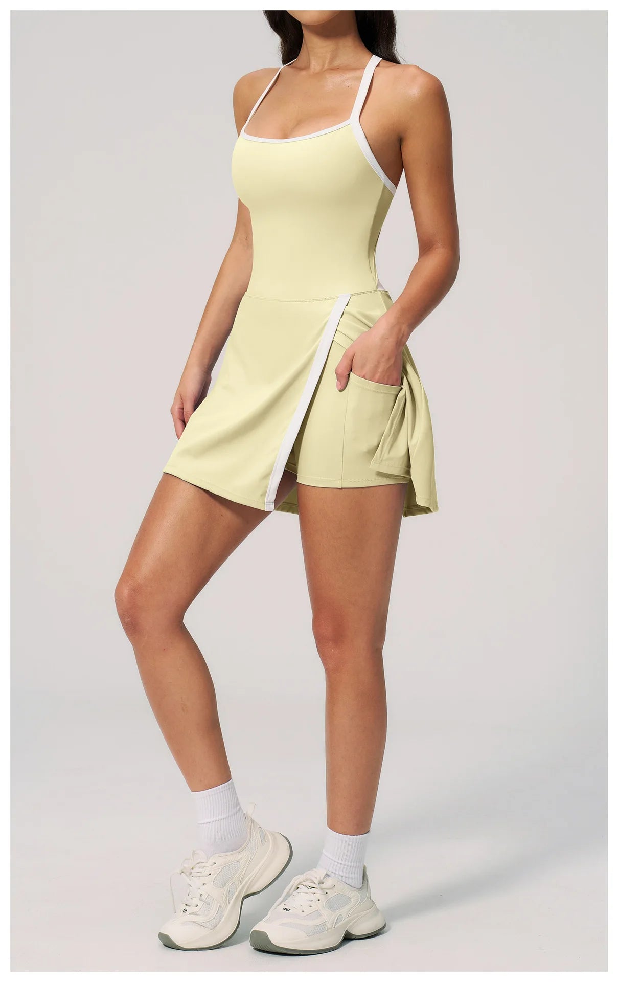 Hearuisavy Naked Feel Yoga Jumpsuit Women Sportswear High Waist Push Up Leggings Sports Tennis Skirt And Shorts Gym Bodysuit