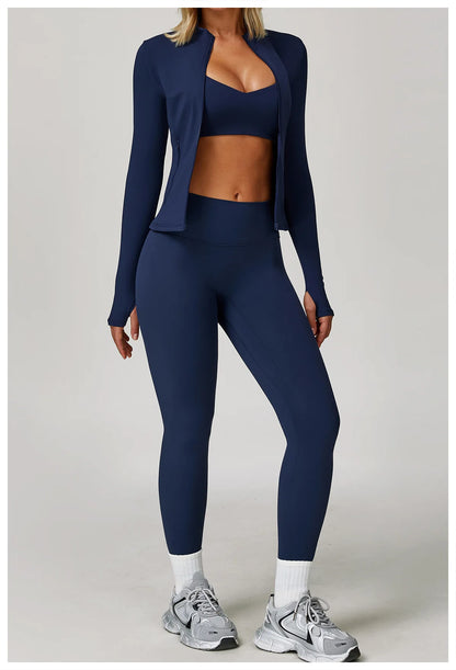 2/3PCS Yoga Suit Sports Set Gym Set Women Tracksuit Running Workout Clothes Long Sleeve Sports Bra Athletic Wear Yoga Clothing