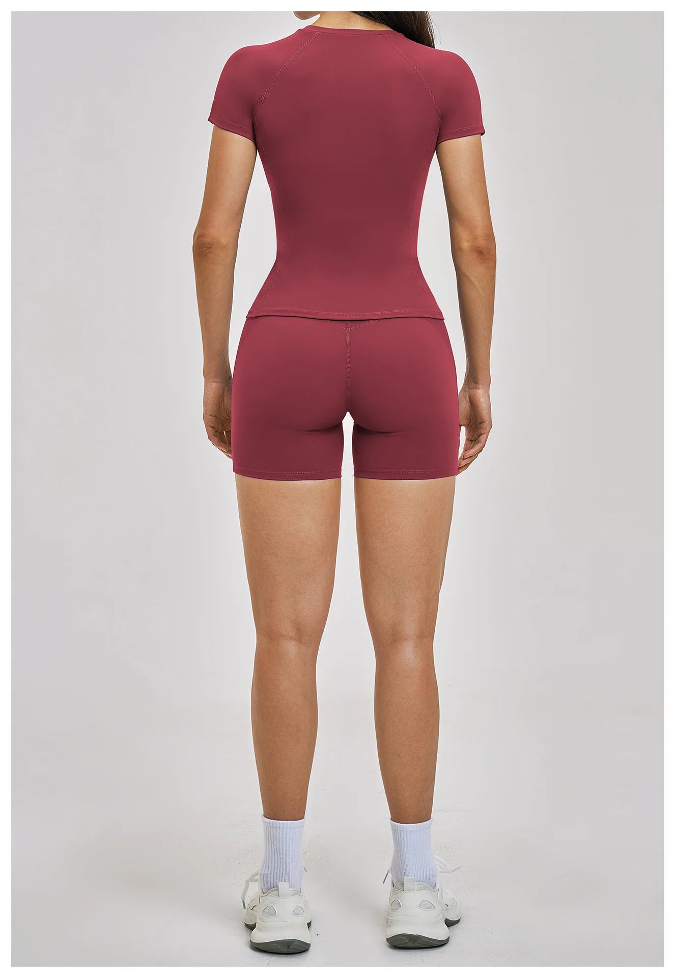 Custom LOGO women's spring and summer short-sleeved sports yoga fitness clothes shorts casual sports two-piece set