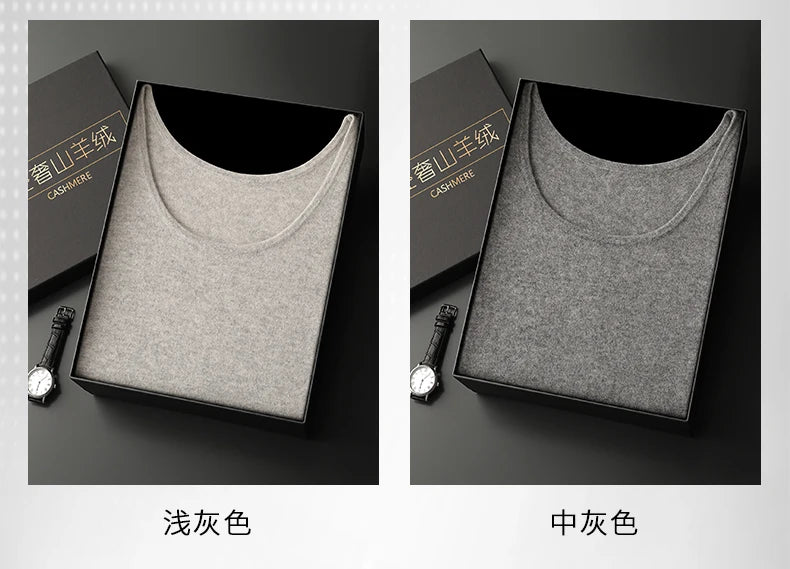 DjzDsm 2025 New H-Shaped Vest Men's Clothing 100% Pure Cashmere Pullover Solid Color Daily Interior Wear Suspender Knit Sweater