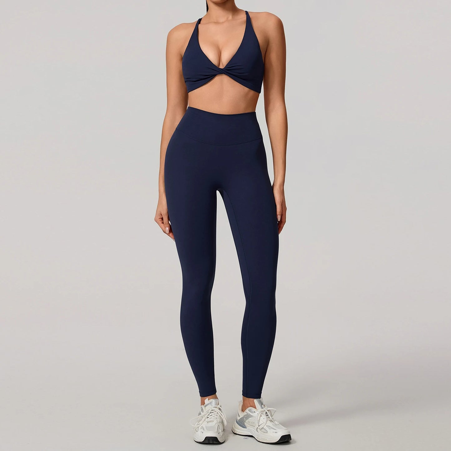 New Summer 2Pcs Women's Quick-Dry Sports Set V-Shaped Bra Female Sleeveless Yoga Outfit Gym Two-Piece Woman Sport Clothes