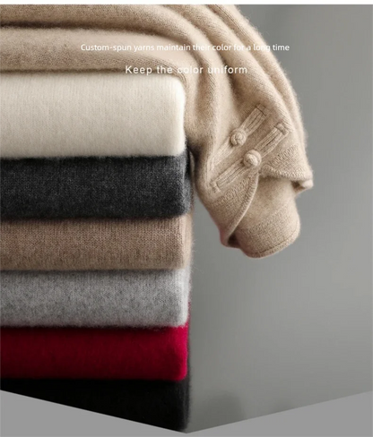 New Chinese Style Men's Pullover 100% Pure Wool Knit Sweater Autumn Winter Retro Stand Collar Long Sleeve Fashion Cashmere Tops
