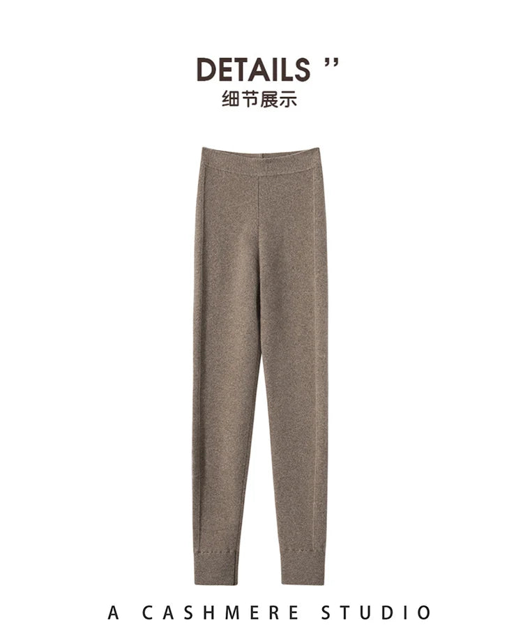 High Quality Women 100% Cashmere Legging Basic Soft elastic Pants Autumn Winter Cashmere Knitted Legging Trousers Warm Comfy