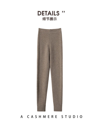 High Quality Women 100% Cashmere Legging Basic Soft elastic Pants Autumn Winter Cashmere Knitted Legging Trousers Warm Comfy