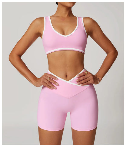 V-Neck Sports Bra Women Top Push Up Sport Underwear Yoga Vest Gym Crop Top Brassiere Fitness Top Workout Breathable Beauty Back