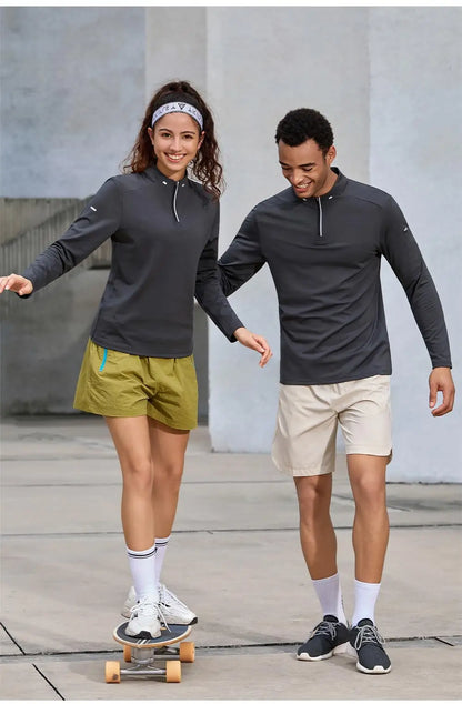 #9895-XIYU High Quality Autumn Men Long Sleeved T-shirt Fashion Sport Round Collar Fitness Running Breathability Training Men