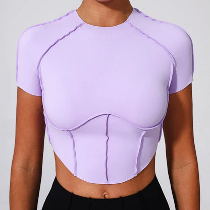 Cloud Hide Super Sexy Yoga Shirts Women Sports Tank Crop Tops Running T Shirt Workout Short Sleeve T-shirts Fitness Sportswear