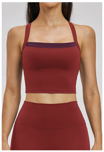 Yoga Vest Women's Shockproof Sports Underwear Gym Fitness Top Yoga Clothes Female Workout Underwear Running Push Up Sports Vest