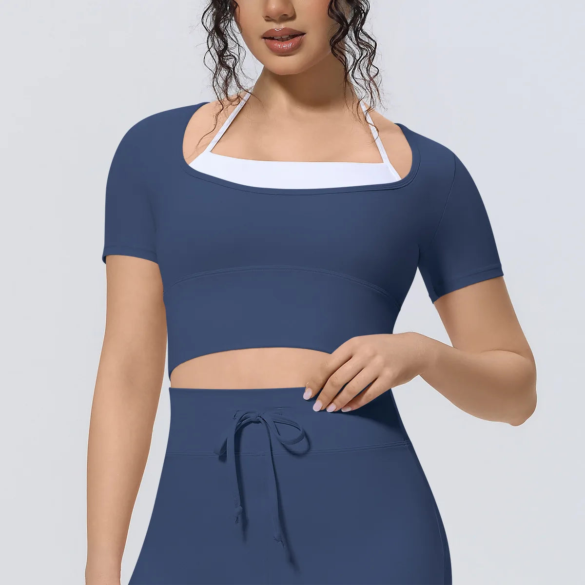 Yoga Sexy Dance Clothes High Elastic Sports T-shirt Women Fitness Top Short Sleeves Running Shirts Gym Push Up Workout Top Tee