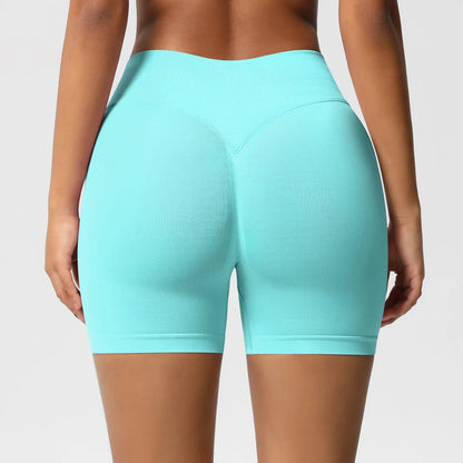 Custom LOGO women's  28-color XS-2XL seamless fitness yoga shorts high waist hip lift sports tight quick-drying shorts